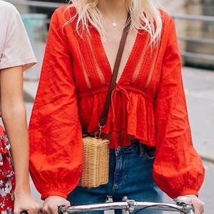 Free People Red Top